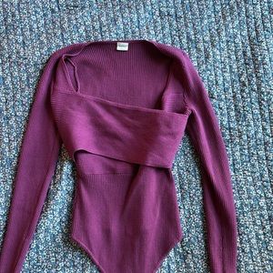 Wrap sweater bodysuit